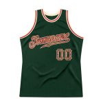 Custom Hunter Green Camo Cream Basketball Jersey with Team Name and Number - Authentic Throwback Style Personalized Hunter