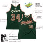 Custom Hunter Green Camo Cream Basketball Jersey with Team Name and Number - Authentic Throwback Style Personalized Hunter