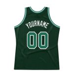 Custom Name Number Throwback Basketball Jersey - Personalized Hunter Green Kelly Green-White Design Personalized Hunter Green