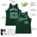 Custom Name Number Throwback Basketball Jersey - Personalized Hunter Green Kelly Green-White Design Personalized Hunter Green