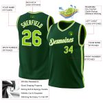 Custom Name and Number Authentic Basketball Jersey - Personalized Hunter Green Neon Green-White Throwback Style Personalized