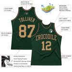Custom Name Number Basketball Jersey - Personalized Hunter Green Gold Black Authentic Throwback Team Personalized Hunter