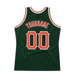 Custom Hunter Green Orange-White Authentic Basketball Jersey with Name and Number - Personalized Team Apparel Personalized
