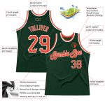 Custom Hunter Green Orange-White Authentic Basketball Jersey with Name and Number - Personalized Team Apparel Personalized
