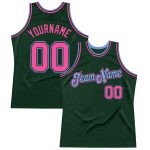 Custom Name Number Basketball Jersey Personalized Hunter Green Pink Light Blue Authentic Throwback Personalized Hunter Green