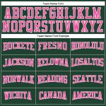 Custom Name & Number Authentic Throwback Basketball Jersey - Personalized Hunter Green & Pink-White Team Jersey Personalized