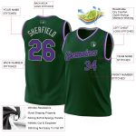 Custom Name and Number Personalized Basketball Jersey - Hunter Green Purple Green-Gray Authentic Throwback Design Personalized