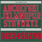 Custom Name Number Basketball Jersey - Hunter Green Red-Black Authentic Throwback Style Personalized Hunter Green Red-Black