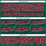 Custom Name and Number Authentic Basketball Shorts in Hunter Green Red-Black - Personalized Throwback Style Personalized