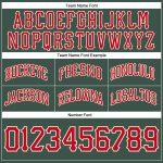 Custom Name Number Authentic Throwback Basketball Shorts Hunter Green Red Cream - Personalized Team Gear Personalized Hunter