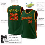 Custom Name Number Authentic Throwback Basketball Jersey Hunter Green Red-Gold - Personalized Team Jersey Personalized Hunter