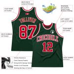 Custom Name Number Basketball Jersey - Personalized Hunter Green Red-White Authentic Throwback Style Personalized Hunter
