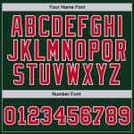 Custom Name Number Basketball Jersey - Personalized Hunter Green Red-White Authentic Throwback Style Personalized Hunter