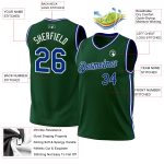 Custom Hunter Green Basketball Jersey - Authentic Throwback with Royal-White Team Name and Number Personalized Hunter Green