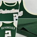 Custom Team Basketball Jersey - Personalized Hunter Green and White-Cream Throwback with Name and Number Personalized Hunter