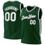 Personalized Authentic Hunter Green and White-Gray Basketball Jersey - Throwback Style Personalized Hunter Green White-Gray