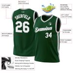 Personalized Authentic Hunter Green and White-Gray Basketball Jersey - Throwback Style Personalized Hunter Green White-Gray