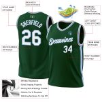 Personalized Hunter Green White-Light Blue Basketball Jersey - Authentic Throwback Jersey Personalized Hunter Green White-Light