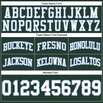 Custom Name Number Authentic Throwback Basketball Shorts in Hunter Green White Light Blue - Personalized Team Gear Personalized