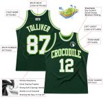 Custom Authentic Throwback Basketball Jersey - Personalized Hunter Green & Neon Green with Name and Number Personalized Hunter