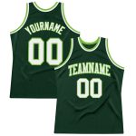 Custom Authentic Throwback Basketball Jersey - Personalized Hunter Green & Neon Green with Name and Number Personalized Hunter