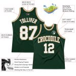 Custom Name Number Authentic Basketball Jersey - Hunter Green White Old Gold Throwback Design Personalized Hunter Green White-Old