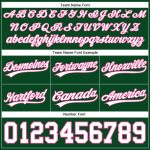 Custom Name and Number Basketball Shorts - Authentic Hunter Green White-Pink Team Shorts Personalized Hunter Green White-Pink