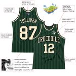 Custom Hunter Green Pinstripe Basketball Jersey with Personalized Name and Number - Authentic Team Gear Personalized Hunter