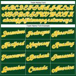 Custom Basketball Jersey with Hunter Green White Pinstripe and Gold-White, Personalized Name and Number, Authentic Design