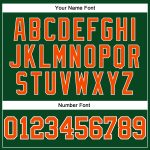 Custom Name and Number Authentic Basketball Jersey - Hunter Green, White Pinstripe, Orange Team Colors Personalized Hunter