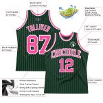 Custom Name and Number Authentic Basketball Jersey - Personalized Hunter Green and White Pinstripe Design Personalized Hunter