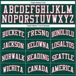 Personalized Authentic Basketball Jersey in Hunter Green with White-Red Accents Personalized Hunter Green White-Red Authentic