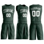 Personalized Hunter Green Basketball Jersey for Men, Round Neck Suit Design Personalized Hunter Green White Round Neck Suit