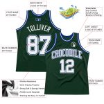 Custom Name Number Authentic Throwback Basketball Jersey Hunter Green White-Royal Personalized Hunter Green White-Royal Authentic