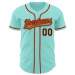 Custom Name Number Ice Blue Black-Orange Baseball Jersey - Personalized Authentic Team Jersey Personalized Ice Blue Black-Orange