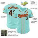 Custom Name Number Ice Blue Black-Orange Baseball Jersey - Personalized Authentic Team Jersey Personalized Ice Blue Black-Orange