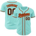 Custom Name Number Ice Blue Black-Orange Baseball Jersey - Personalized Authentic Team Jersey Personalized Ice Blue Black-Orange