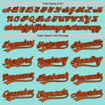 Custom Name Number Ice Blue Black-Orange Baseball Jersey - Personalized Authentic Team Jersey Personalized Ice Blue Black-Orange