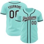 Custom Name and Number Baseball Jersey - Ice Blue Black-White Authentic Team Apparel Personalized Ice Blue Black-White Authentic