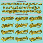 Custom Name and Number Ice Blue Yellow Black Authentic Baseball Jersey - Personalized Team Apparel Personalized Ice Blue