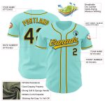 Custom Name and Number Ice Blue Yellow Black Authentic Baseball Jersey - Personalized Team Apparel Personalized Ice Blue