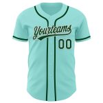 Custom Name and Number Authentic Baseball Jersey - Ice Blue Green White Team Design Personalized Ice Blue Green-White Authentic