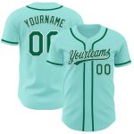 Custom Baseball Jersey with Personalized Name and Number - Ice Blue, Kelly Green, and White Authentic Design Personalized