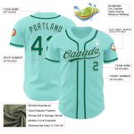 Custom Baseball Jersey with Personalized Name and Number - Ice Blue, Kelly Green, and White Authentic Design Personalized