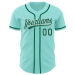 Custom Baseball Jersey with Personalized Name and Number - Ice Blue, Kelly Green, and White Authentic Design Personalized