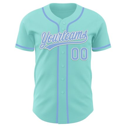 Customizable Light Blue Baseball Jersey with Name and Number - Personalized Ice Blue-White Authentic Team Jersey Personalized