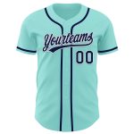 Custom Name Number Authentic Baseball Jersey - Personalized Ice Blue Navy White Personalized Ice Blue Navy-White Authentic