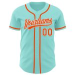 Custom Name and Number Baseball Jersey - Personalized Ice Blue Orange-White Authentic Personalized Ice Blue Orange-White