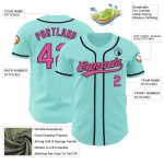 Custom Name and Number Baseball Jersey - Personalized Ice Blue Pink-Black Authentic Team Jersey Personalized Ice Blue Pink-Black