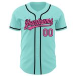 Custom Name and Number Baseball Jersey - Personalized Ice Blue Pink-Black Authentic Team Jersey Personalized Ice Blue Pink-Black